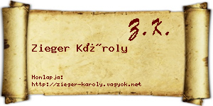 Zieger Károly névjegykártya